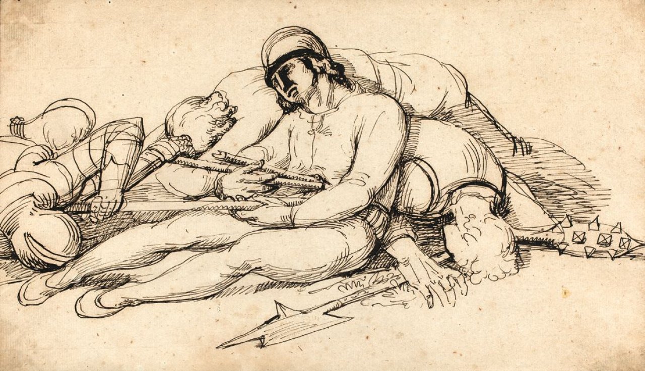 This picture shows the following artwork: Johann Heinrich Wilhelm Tischbein. Tote Soldaten. Circa/after 1780.
