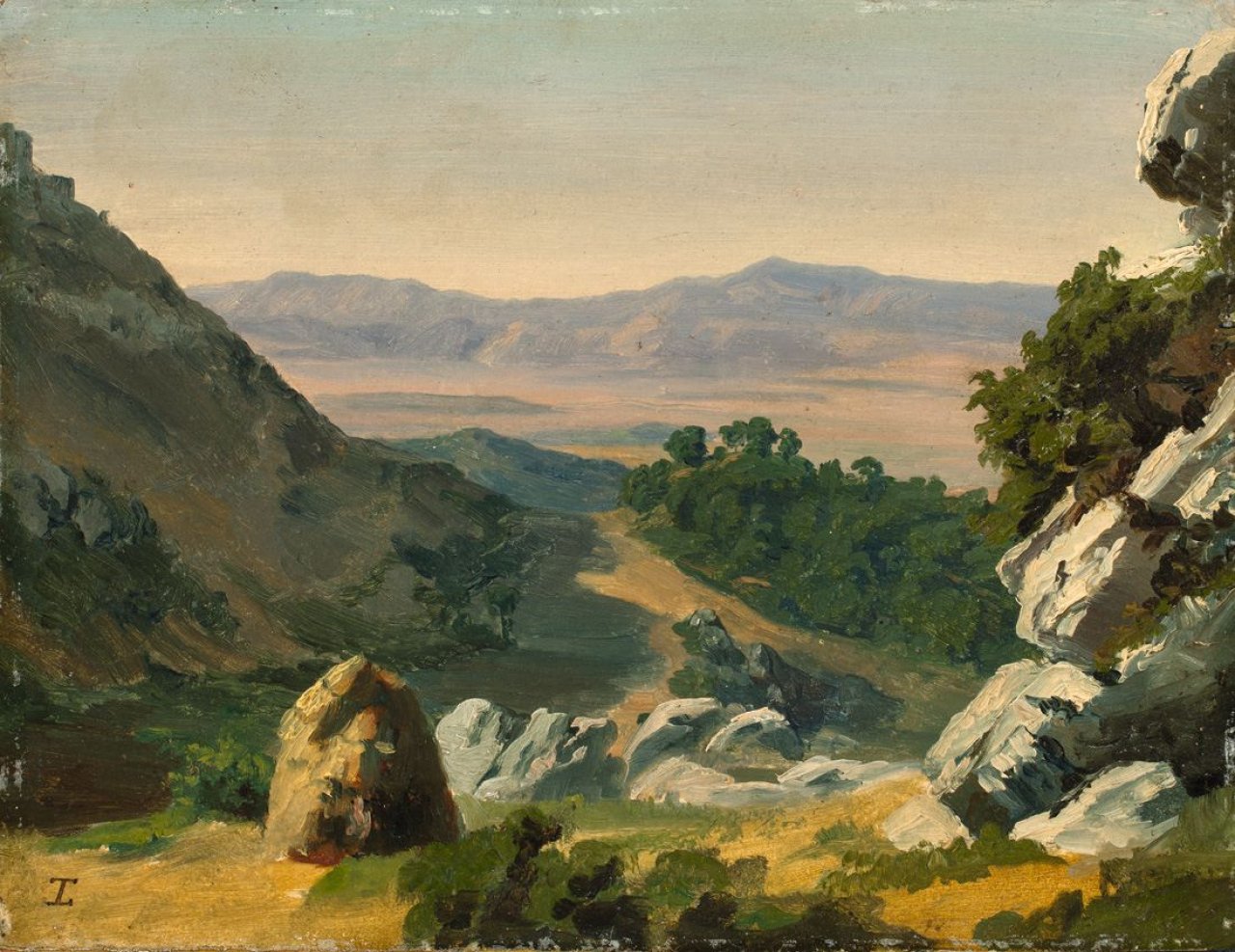 Auf diesem Bild ist das folgende Kunstwerk zu sehen: Thorald Læssøe. Aus der Campagna. Um 1845/46.
