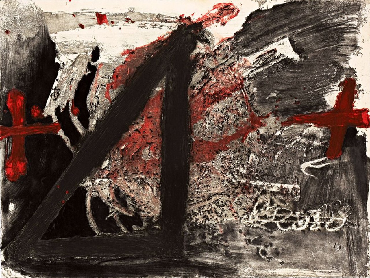 This picture shows the following artwork: Antoni Tàpies. „Triangle“. 1976.