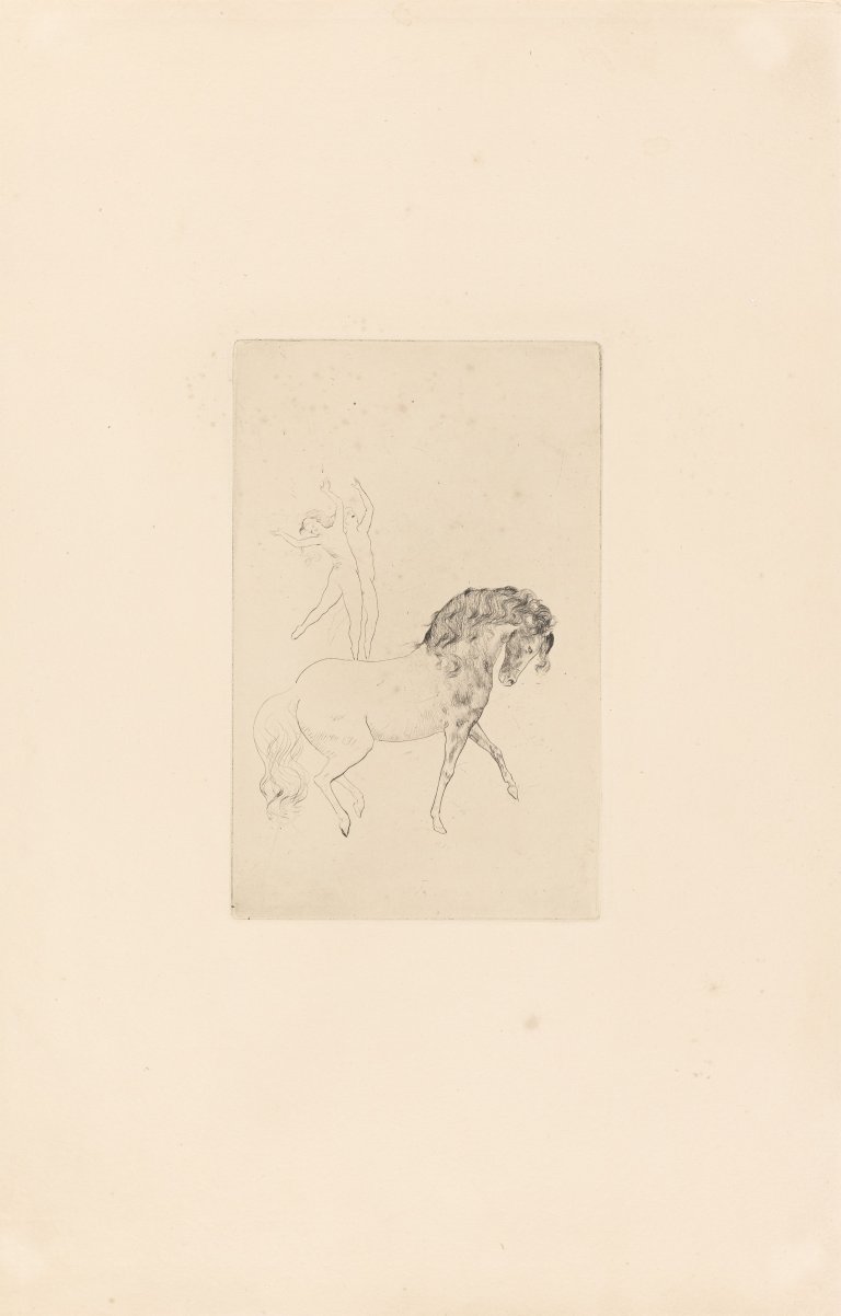 Auf diesem Bild ist das folgende Kunstwerk zu sehen: Pablo Picasso. „Au cirque“. 1905/1913.