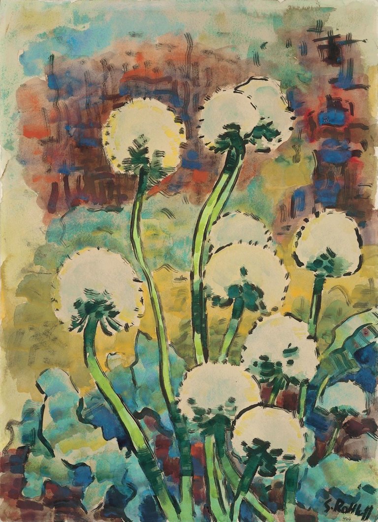 Auf diesem Bild ist das folgende Kunstwerk zu sehen: Karl Schmidt-Rottluff. „Zwiebelblüten“. 1944.