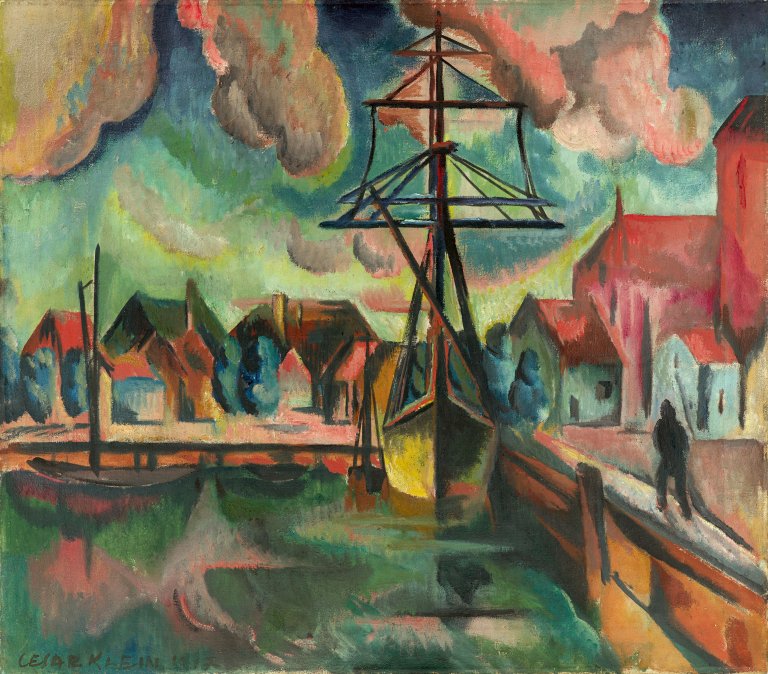 Auf diesem Bild ist das folgende Kunstwerk zu sehen: César Klein. „Hafen“. 1917.