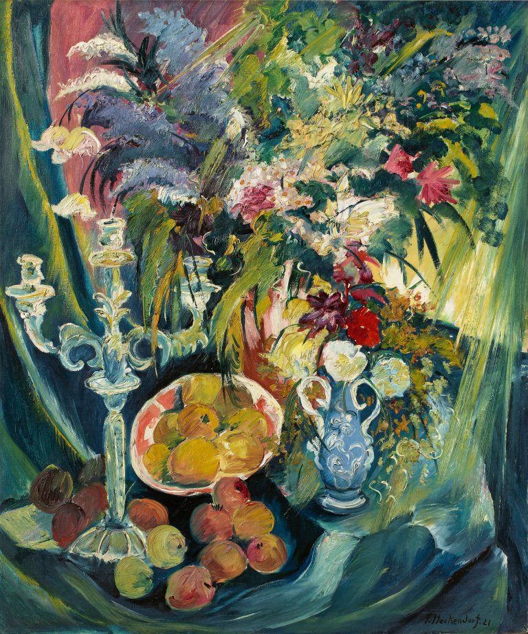 Auf diesem Bild ist das folgende Kunstwerk zu sehen: Franz Heckendorf. Blumenstillleben. 1921.