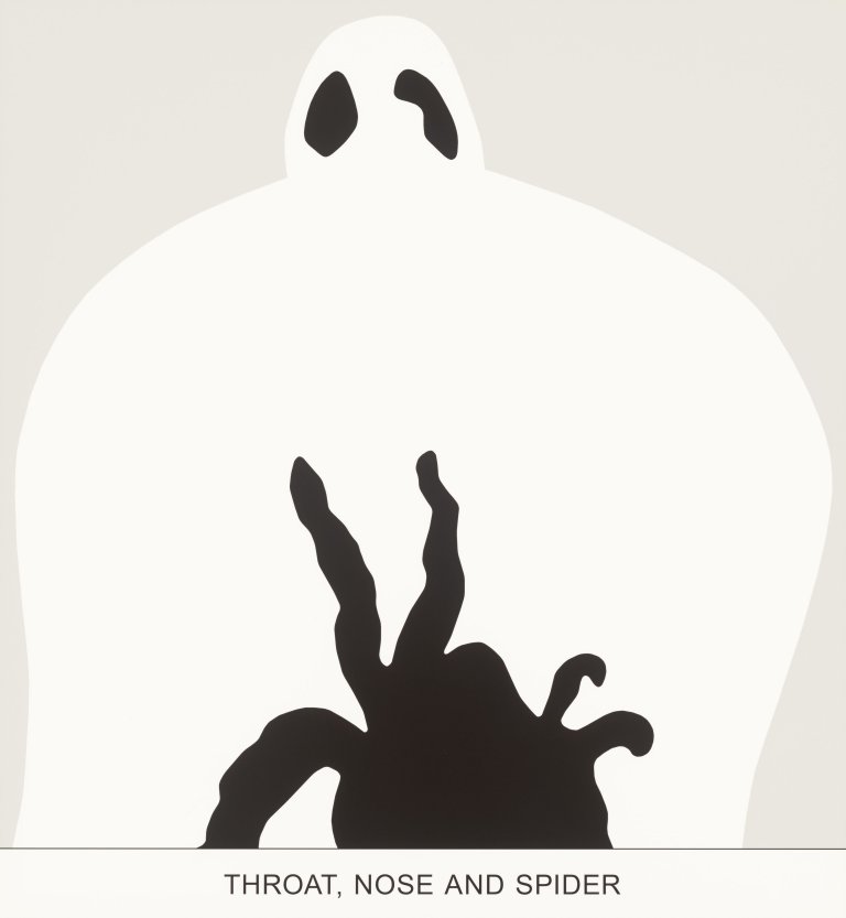 Auf diesem Bild ist das folgende Kunstwerk zu sehen: John Baldessari. „Sediment: Throat, Nose and Spider“. 2010.
