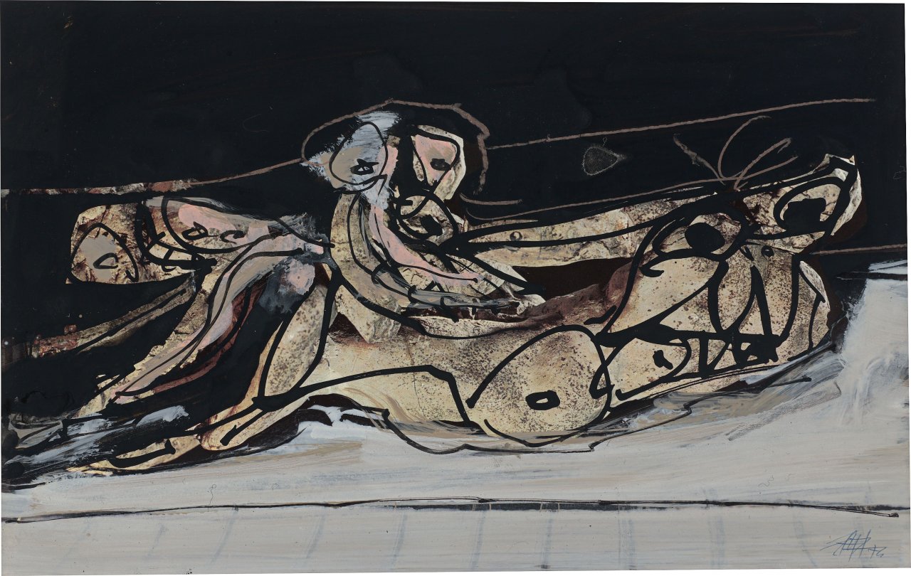 Auf diesem Bild ist das folgende Kunstwerk zu sehen: Antonio Saura. Ohne Titel. 1974.