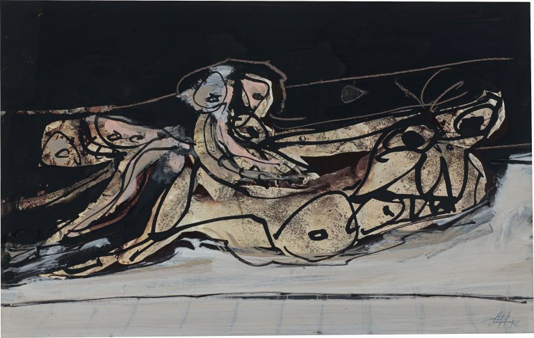 Auf diesem Bild ist das folgende Kunstwerk zu sehen: Antonio Saura. Ohne Titel. 1974.