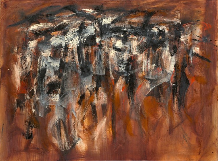 Auf diesem Bild ist das folgende Kunstwerk zu sehen: Peter Brüning. „Ohne Titel“. Um 1959.