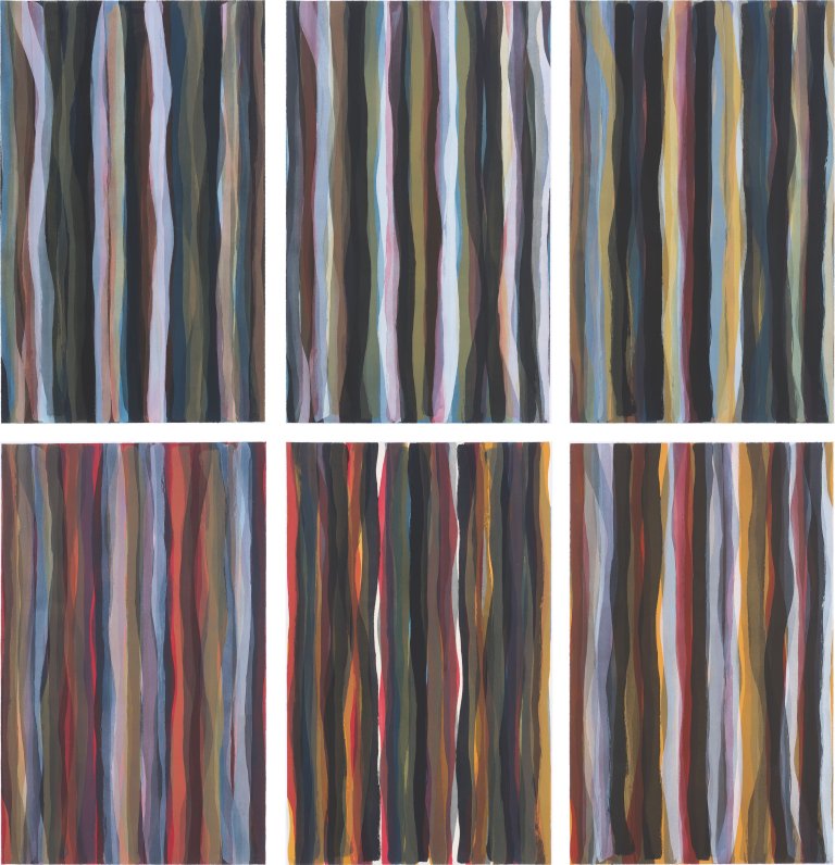 Auf diesem Bild ist das folgende Kunstwerk zu sehen: Sol LeWitt. „Brushstrokes in Different Colors in Two Directions“. 1993.