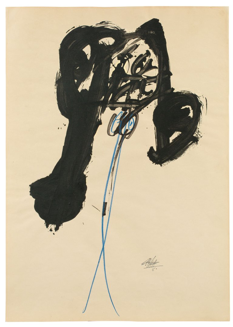 Auf diesem Bild ist das folgende Kunstwerk zu sehen: Antonio Saura. „Dame“. 1960.
