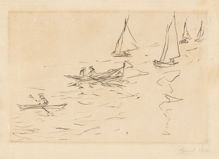 This picture shows the following artwork: Emil Nolde. „Alsterboote“. 1908.