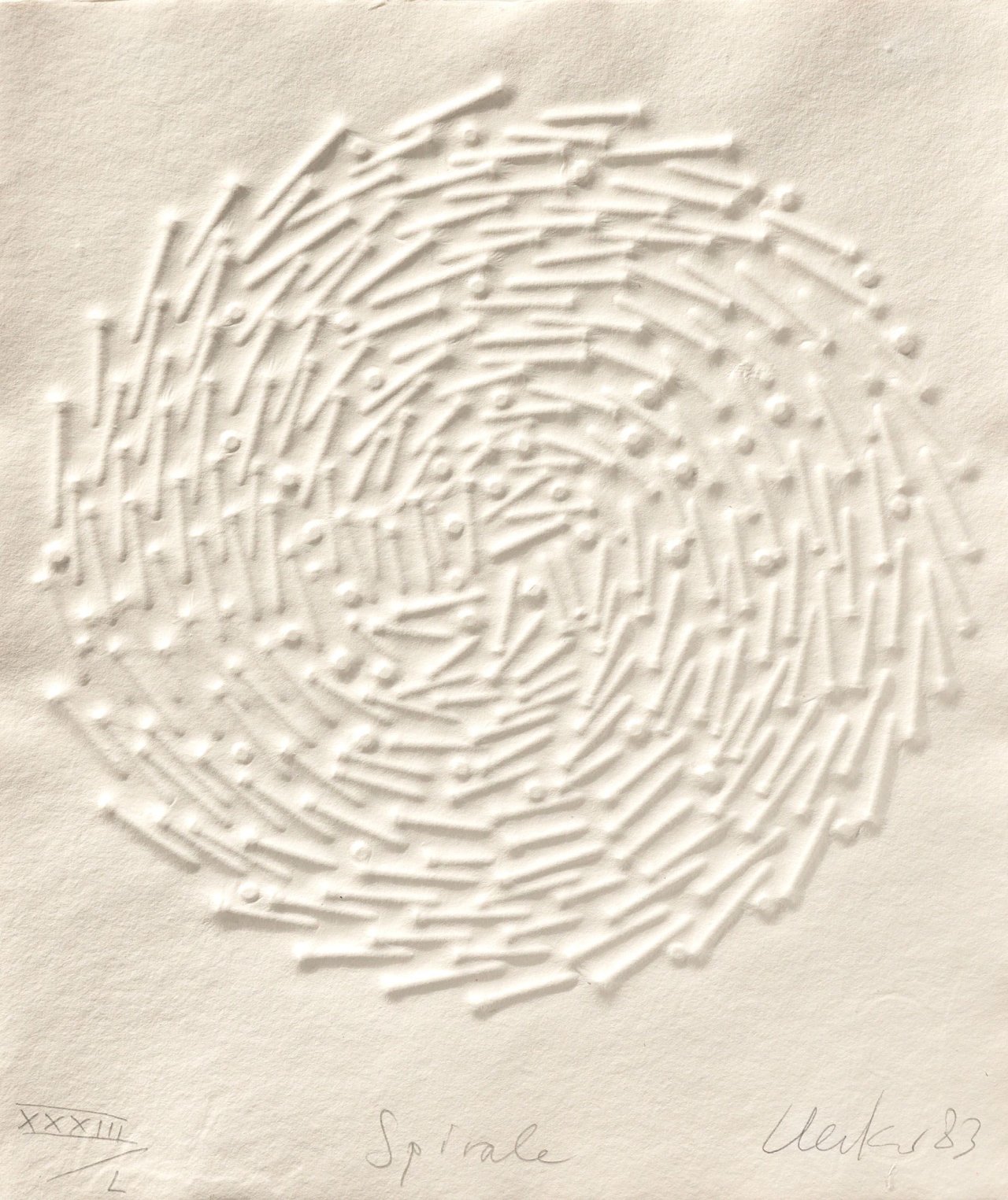 Auf diesem Bild ist das folgende Kunstwerk zu sehen: Günther Uecker. „Uecker“. 1983.