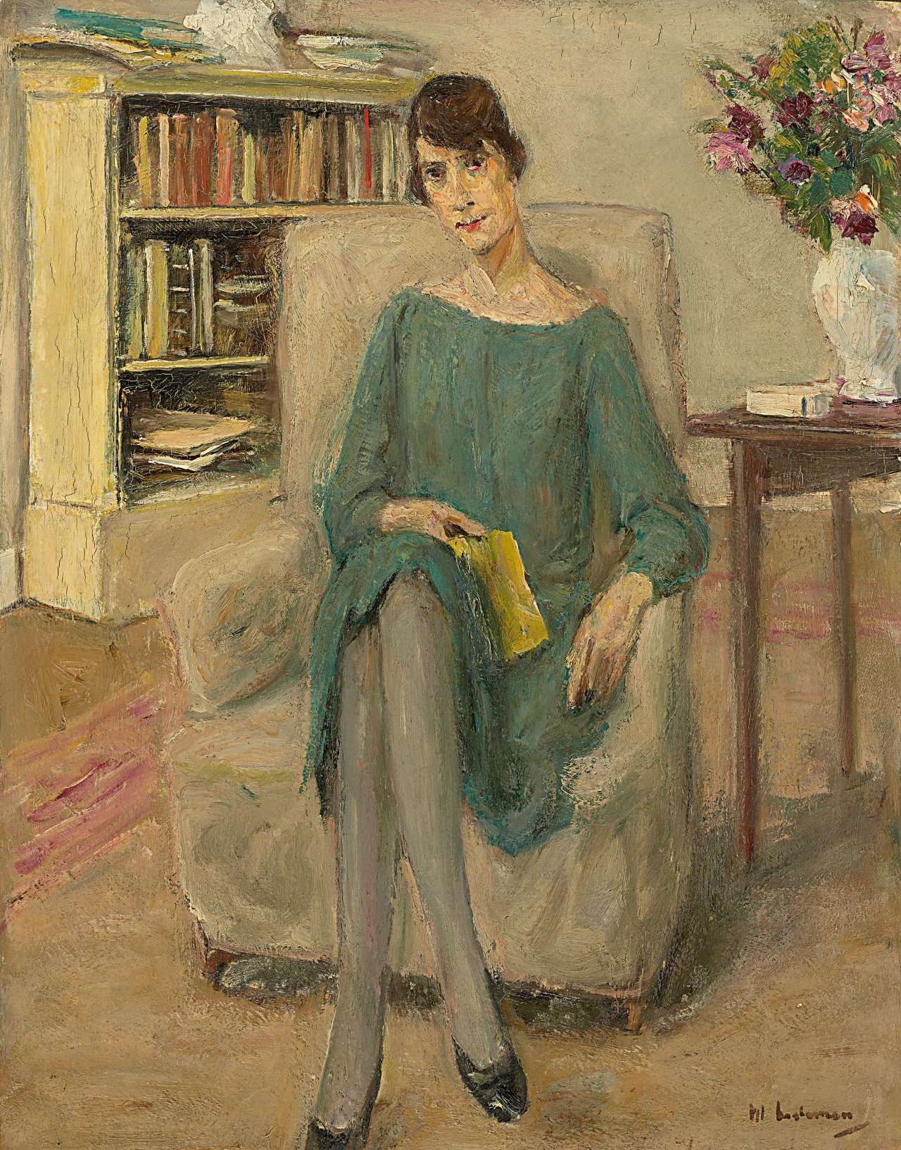 Auf diesem Bild ist das folgende Kunstwerk zu sehen: Max Liebermann. „Bildnis Genia Levine“. 1924.