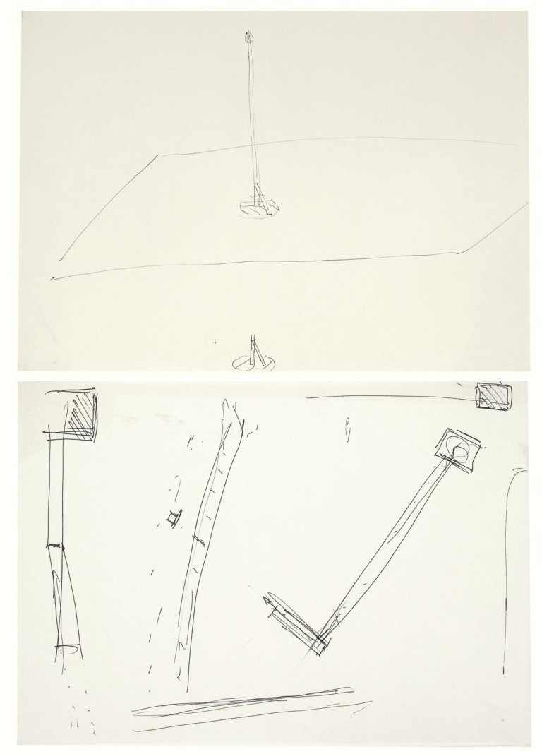 Auf diesem Bild ist das folgende Kunstwerk zu sehen: Joseph Beuys. Ohne Titel (zu Hirschdenkmäler). 1982.