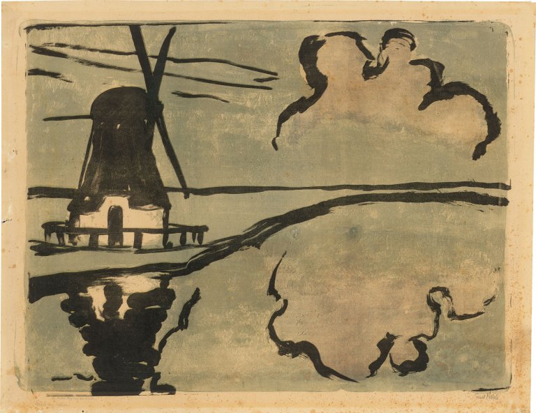 This picture shows the following artwork: Emil Nolde. ”Mühle am Wasser”. 1926.