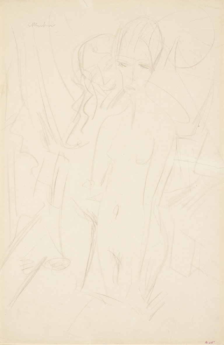 Auf diesem Bild ist das folgende Kunstwerk zu sehen: Ernst Ludwig Kirchner. „Zwei weibliche Akte“. 1910/11.