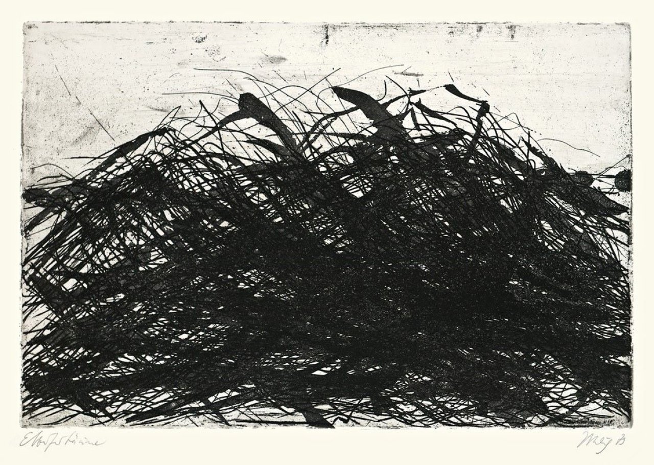 Auf diesem Bild ist das folgende Kunstwerk zu sehen: Max Uhlig. „Elbuferbäume“. 1979.