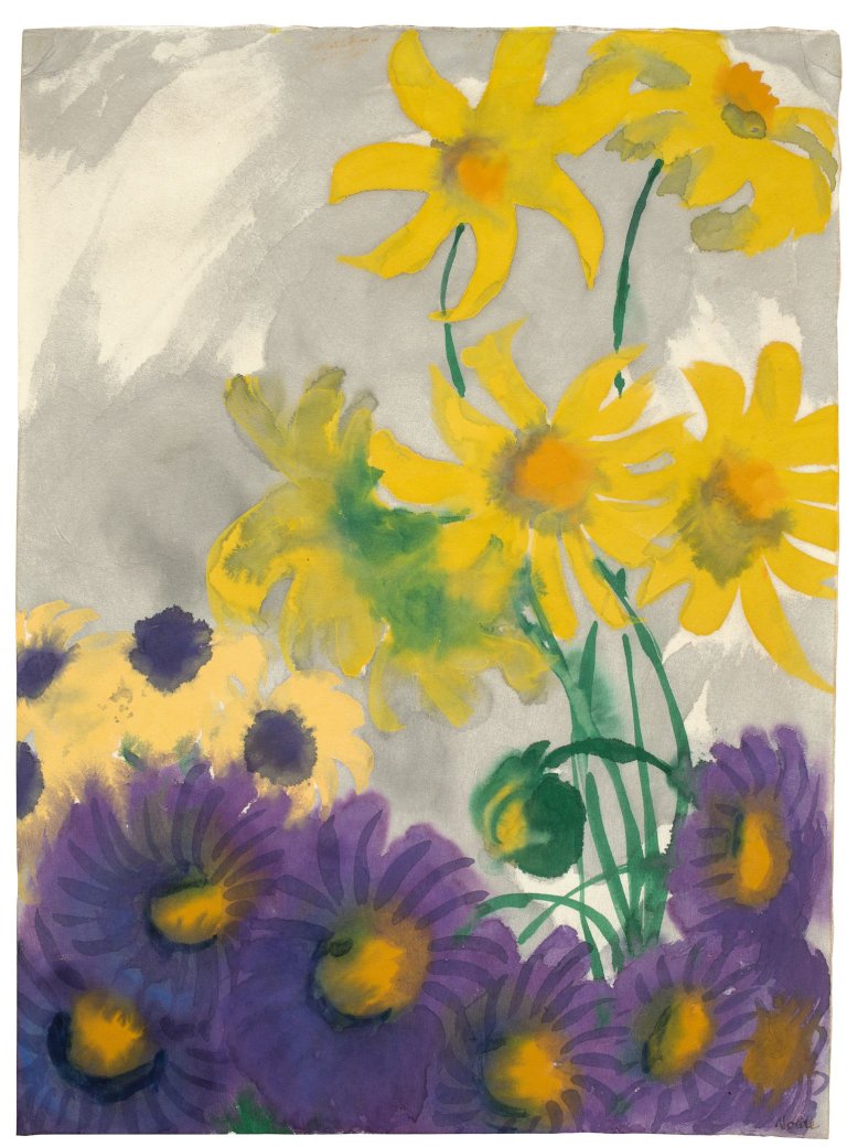This picture shows the following artwork: Emil Nolde. Dahlien und Astern. 1937.