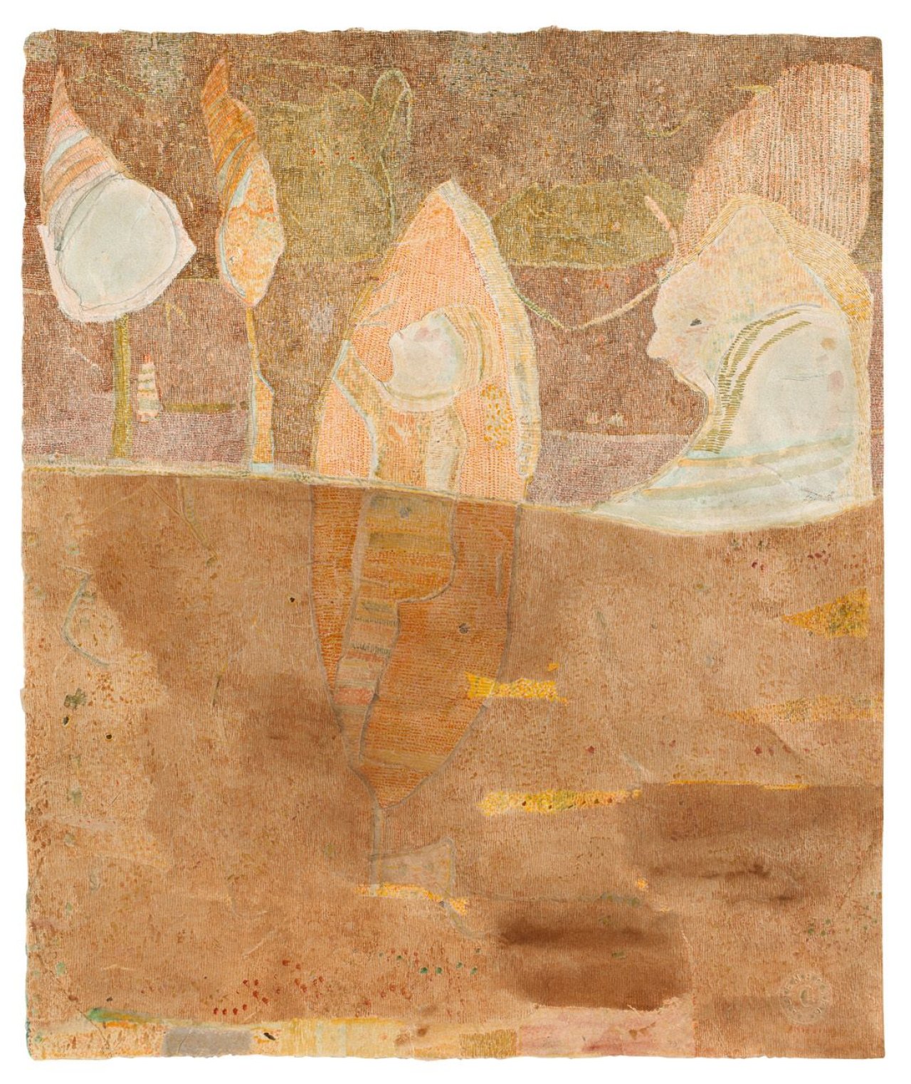 Auf diesem Bild ist das folgende Kunstwerk zu sehen: Gerhard Altenbourg. „Hervorgestiegen aus der Spaltennacht im braunen Erdschatten sinkenden Tages“. 1979.