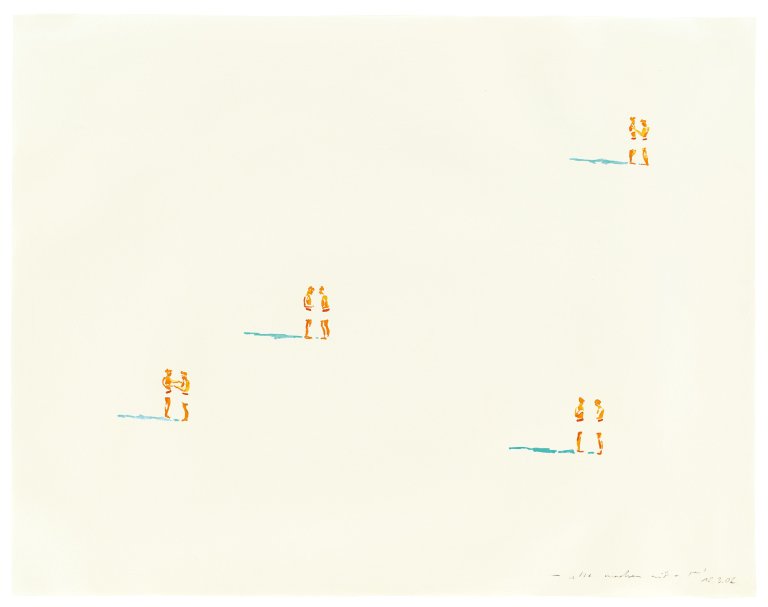 Auf diesem Bild ist das folgende Kunstwerk zu sehen: Norbert Bisky. „alle machen mit“. 2002.