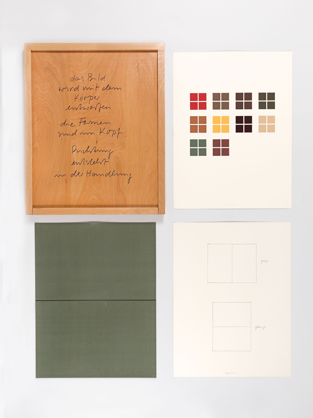 Auf diesem Bild ist das folgende Kunstwerk zu sehen: Franz Erhard Walther. „Die Formen sind im Kopf“. 1969/1990.