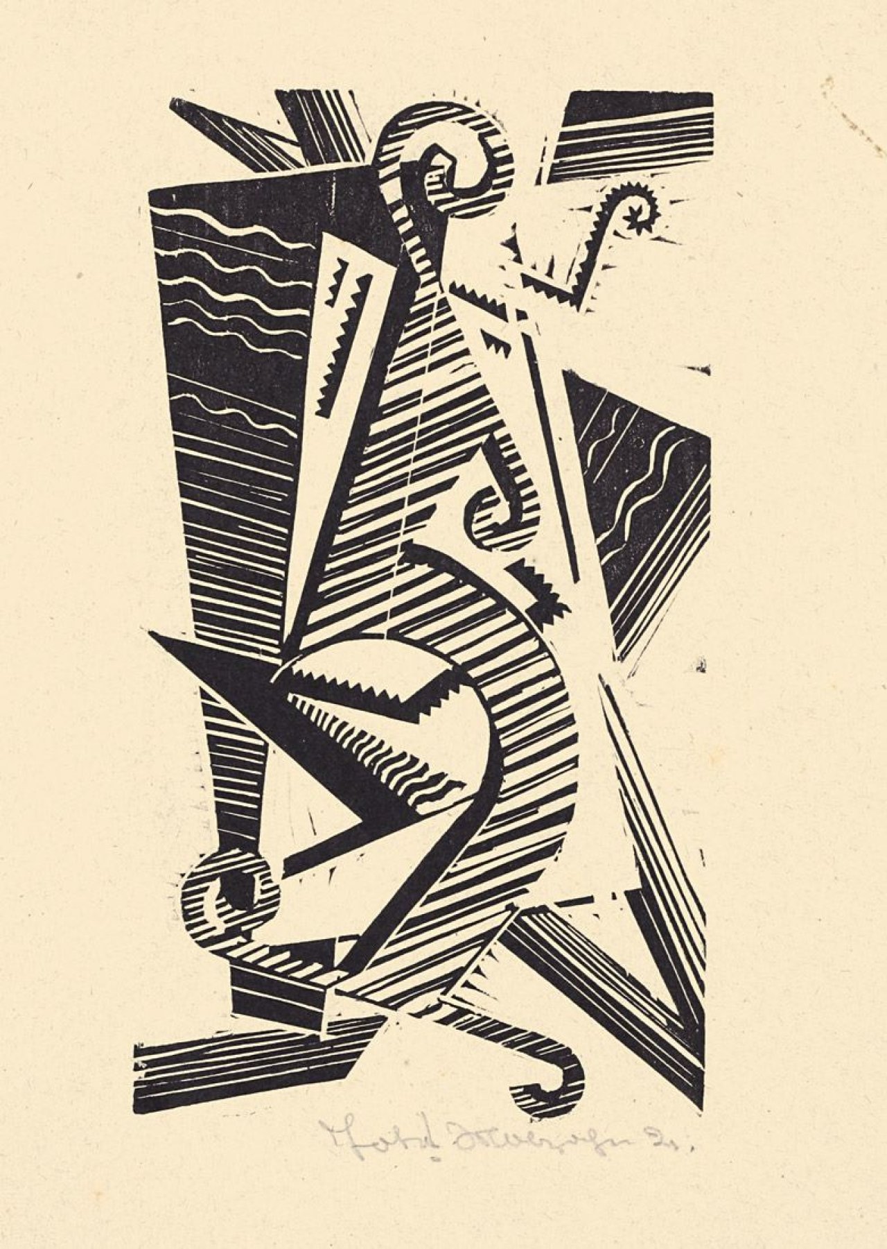 Auf diesem Bild ist das folgende Kunstwerk zu sehen: Johannes Molzahn. „Opus XXXIII“. 1921.