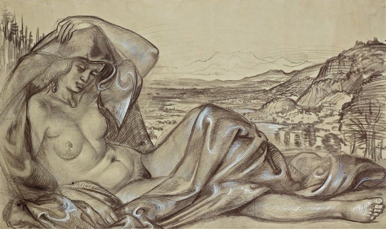 Auf diesem Bild ist das folgende Kunstwerk zu sehen: Otto Dix. „Bodensee-Venus I“. Um 1937.