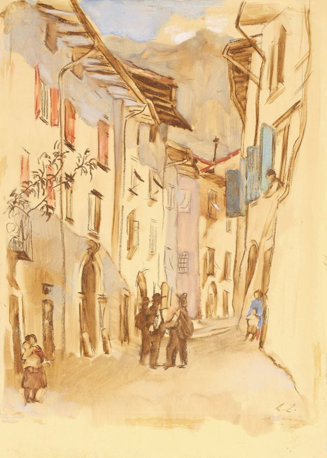Auf diesem Bild ist das folgende Kunstwerk zu sehen: Lotte Laserstein. „Straße in Italien“. 1936.