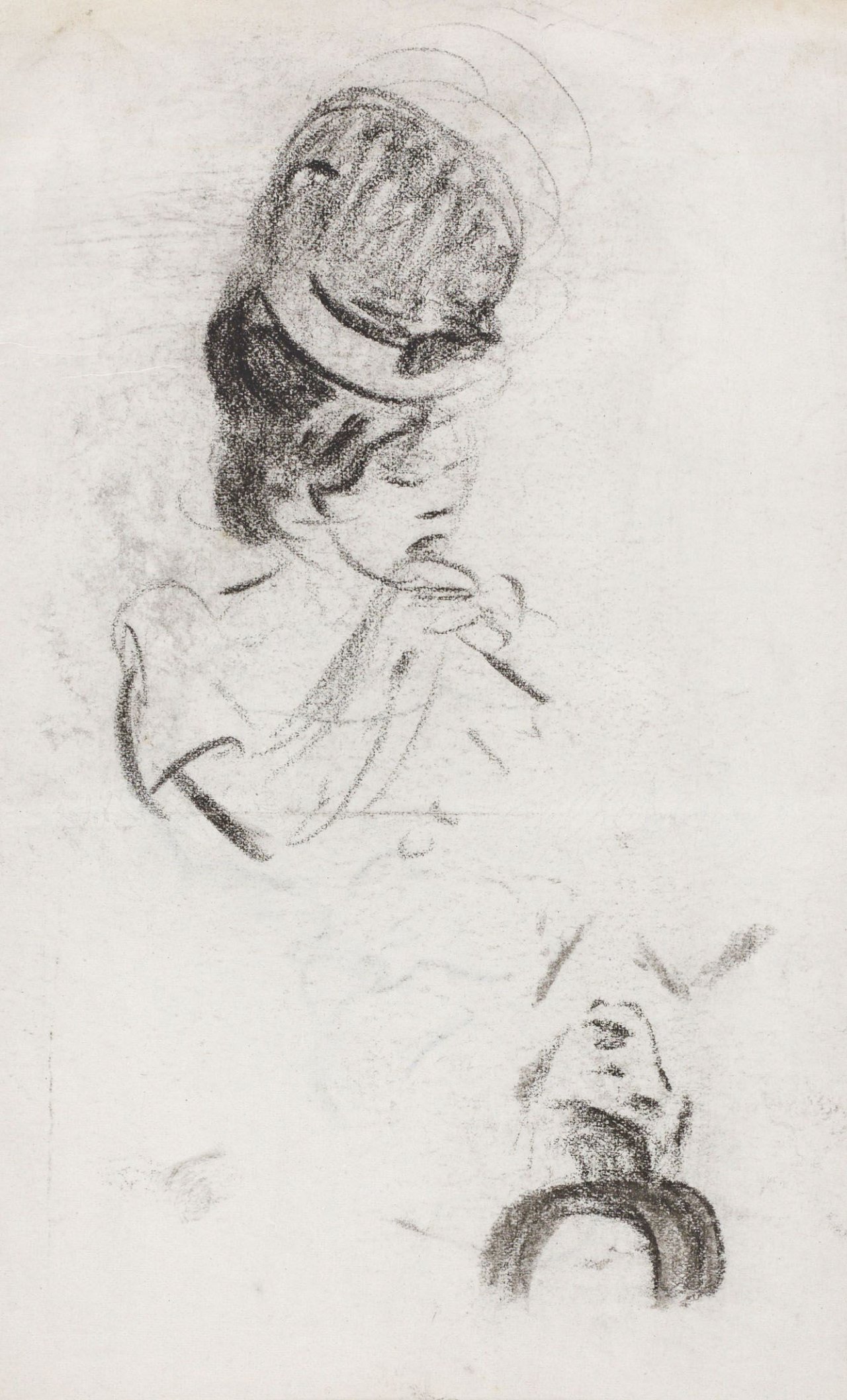 Auf diesem Bild ist das folgende Kunstwerk zu sehen: Heinrich Zille. Damenportrait, beidseitig.