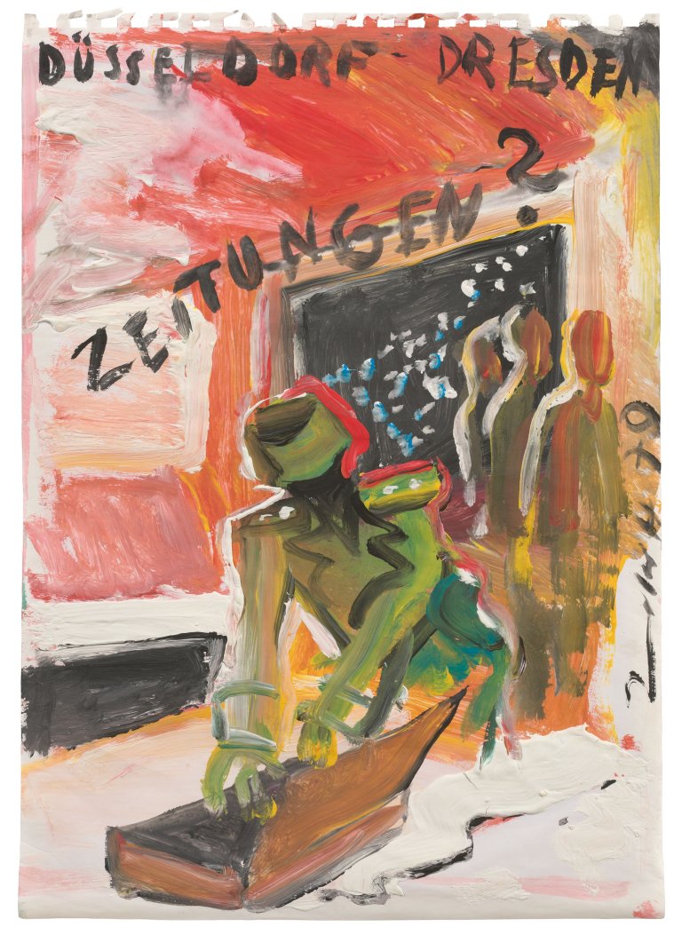 Auf diesem Bild ist das folgende Kunstwerk zu sehen: Jörg Immendorff. Düsseldorf - Dresden. 1979.