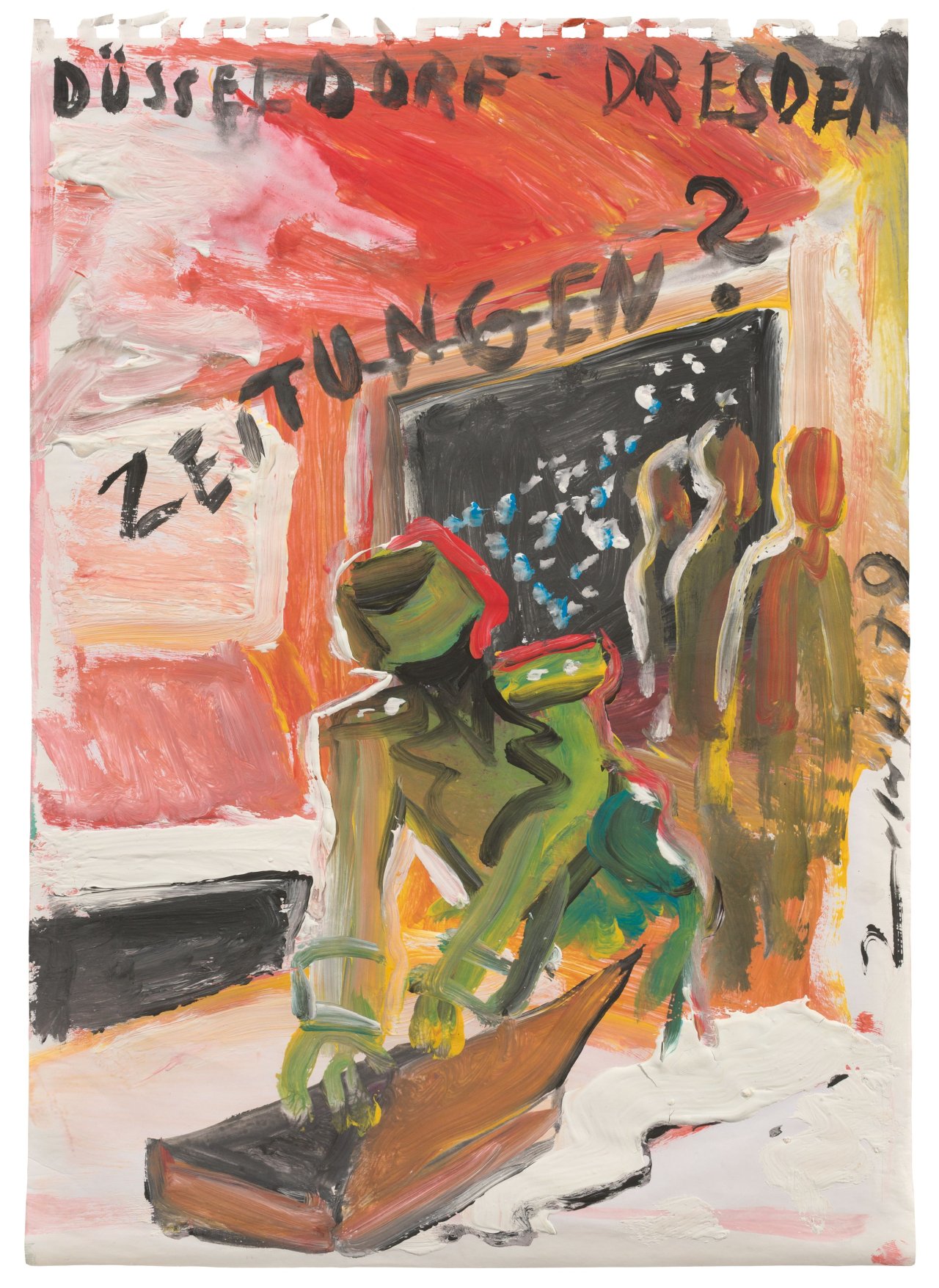 Auf diesem Bild ist das folgende Kunstwerk zu sehen: Jörg Immendorff. Düsseldorf - Dresden. 1979.