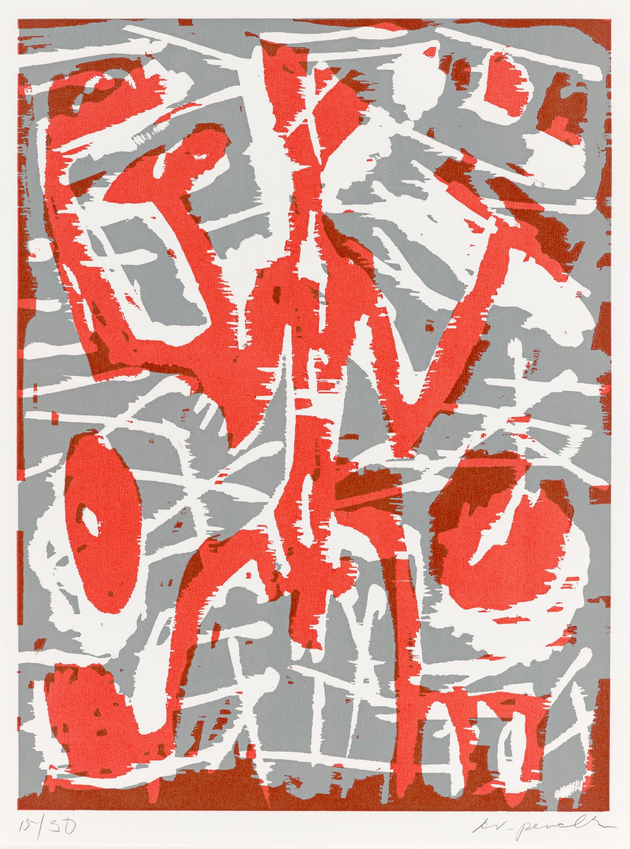 Auf diesem Bild ist das folgende Kunstwerk zu sehen: A.R. Penck. Jäger. 1990.