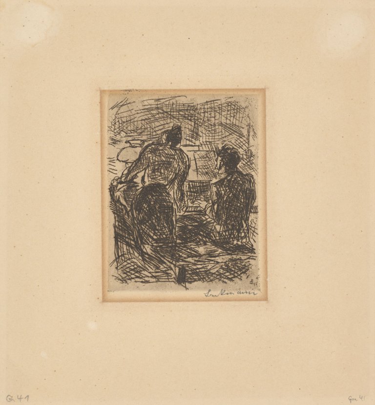 Auf diesem Bild ist das folgende Kunstwerk zu sehen: Max Beckmann. „Am Klavier“. 1913.