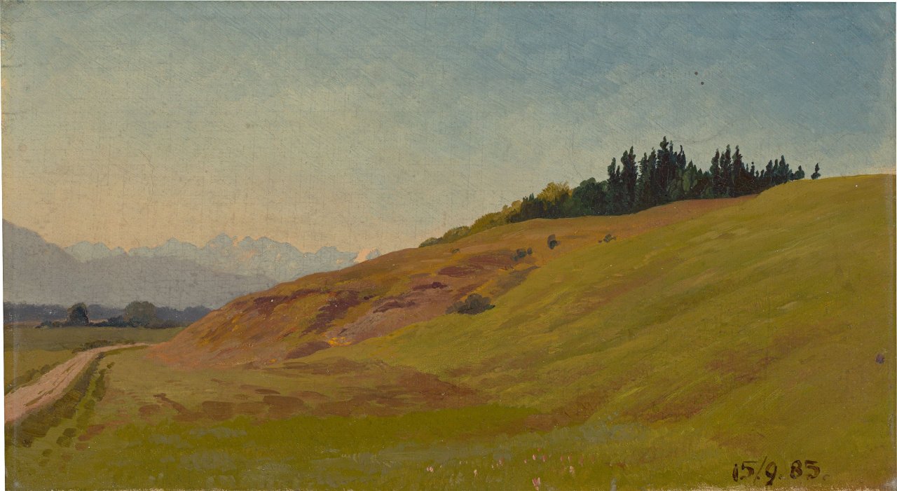 This picture shows the following artwork: Viktor Paul Mohn. Voralpenlandschaft. 1885.