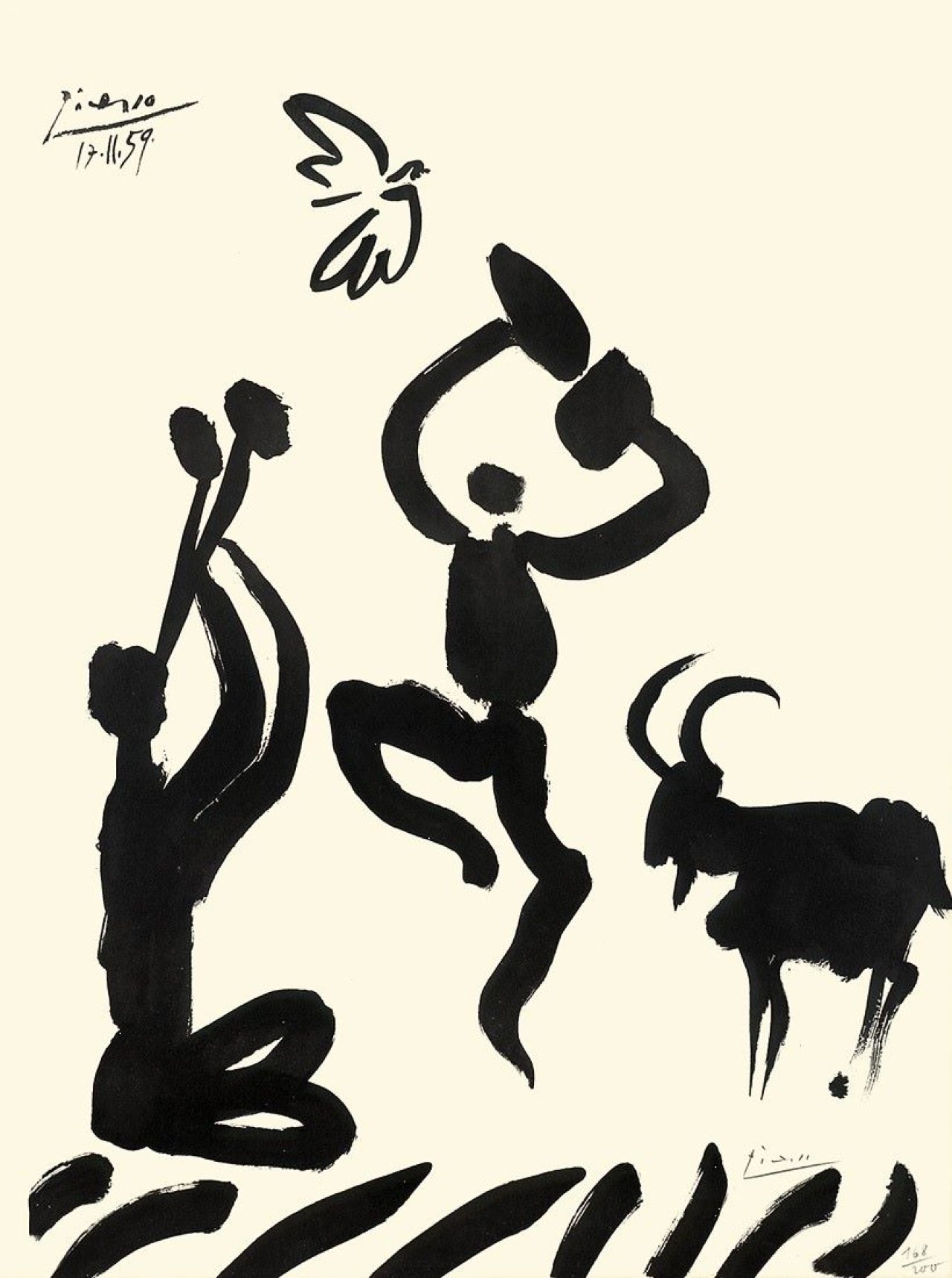 Auf diesem Bild ist das folgende Kunstwerk zu sehen: Nach Pablo Picasso. „La Danse du Berger”. 1959.