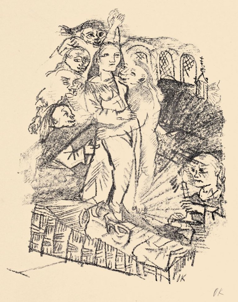 Auf diesem Bild ist das folgende Kunstwerk zu sehen: Oskar Kokoschka. „Die chinesische Mauer“. 1914.