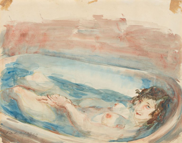 Auf diesem Bild ist das folgende Kunstwerk zu sehen: Wilhelm Kohlhoff. In der Wanne. 1929.