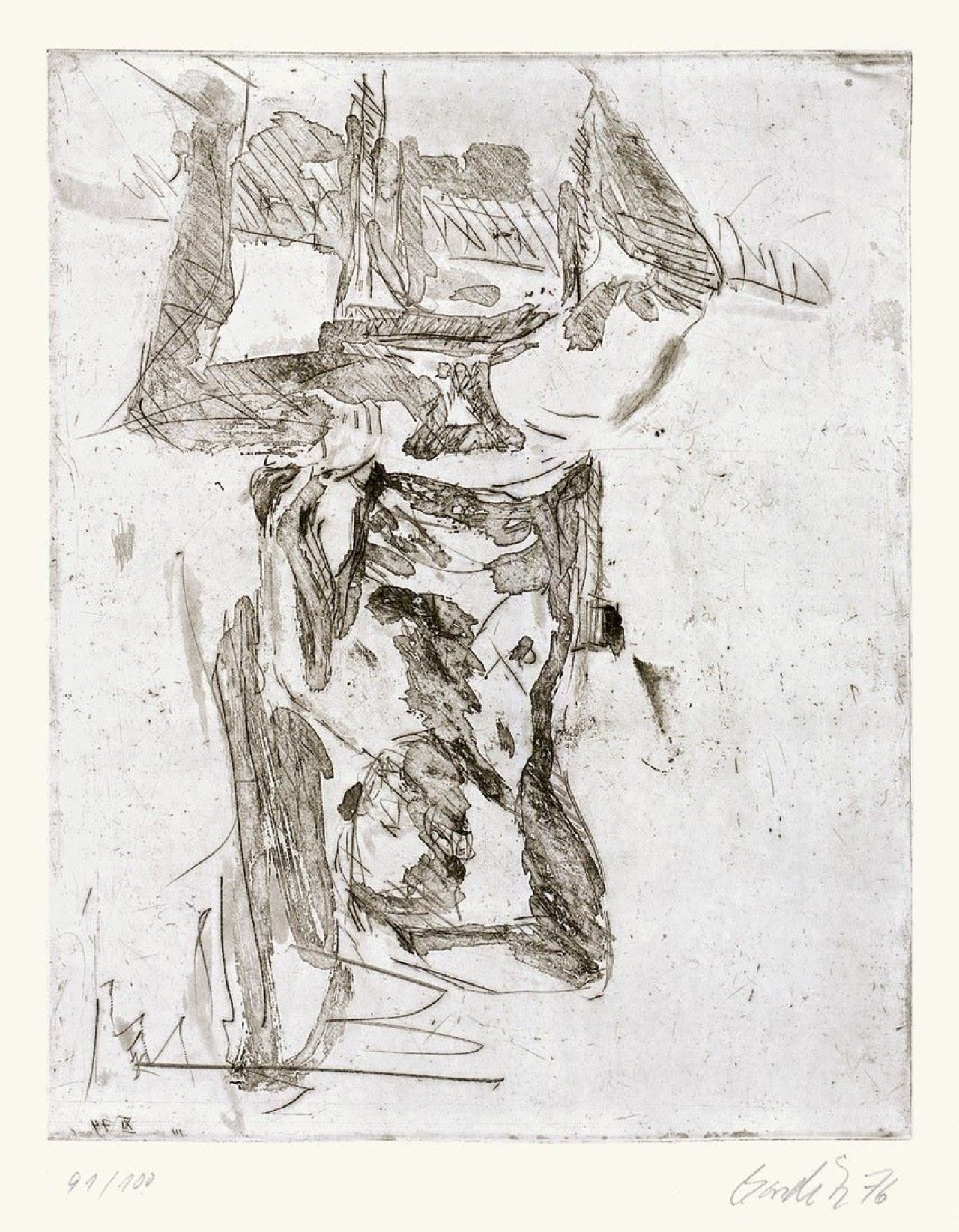 Auf diesem Bild ist das folgende Kunstwerk zu sehen: Georg Baselitz. „Sitzender männlicher Akt”. 1974/76.