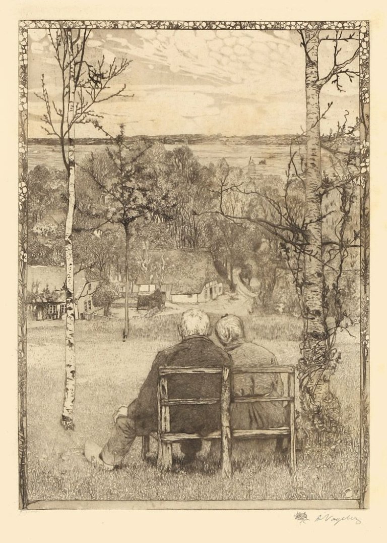 Auf diesem Bild ist das folgende Kunstwerk zu sehen: Heinrich Vogeler. „Im Mai“. 1897.