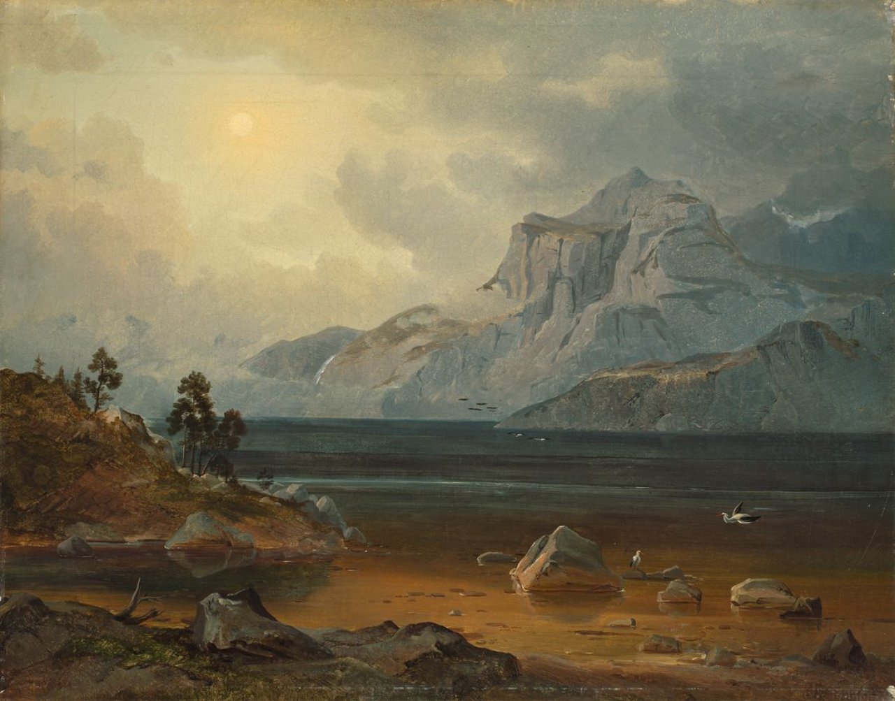 Auf diesem Bild ist das folgende Kunstwerk zu sehen: Leopold Rottmann. Bergsee.