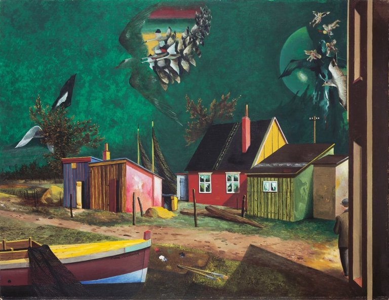 Auf diesem Bild ist das folgende Kunstwerk zu sehen: Franz Radziwill. „Vogelzug über Dangast“. 1960.