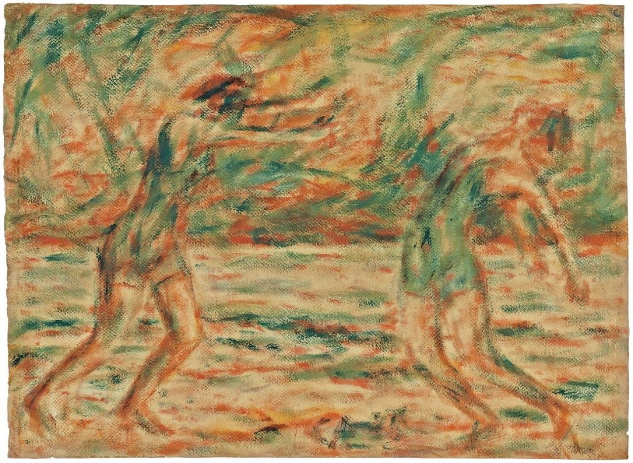Auf diesem Bild ist das folgende Kunstwerk zu sehen: Christian Rohlfs. Tanzende Mädchen an der Ostsee. 1926.