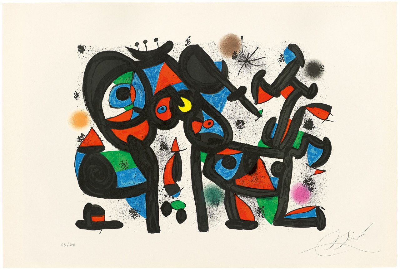 Auf diesem Bild ist das folgende Kunstwerk zu sehen: Joan Miró. „Magie blanche 1“. 1981.