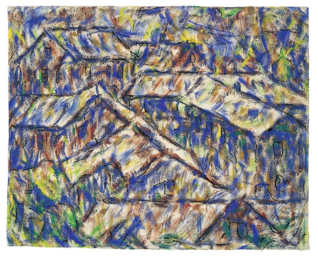 This picture shows the following artwork: Christian Rohlfs. „Granithäuser (Arcegno)“. 1927.
