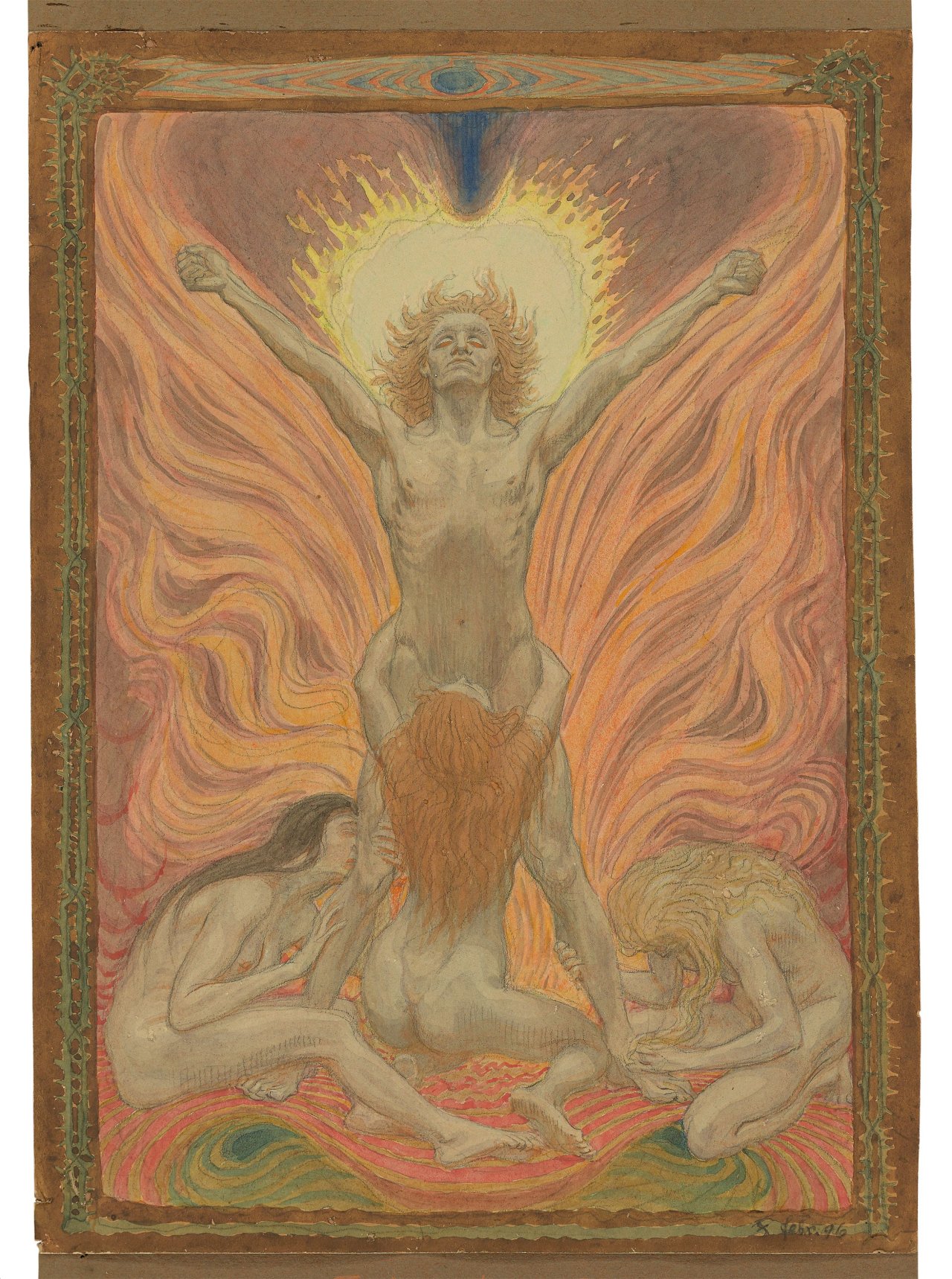 Auf diesem Bild ist das folgende Kunstwerk zu sehen:  Fidus (d.i. Höppener, Hugo). „Der Sohn der Erde“. 1896.