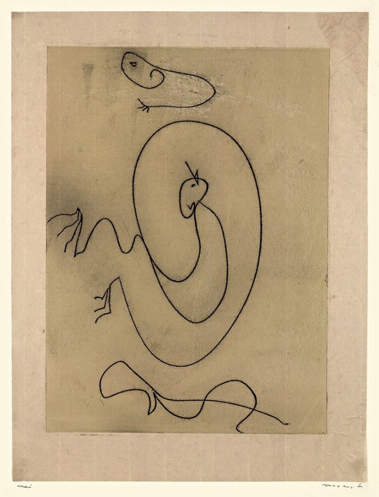 Auf diesem Bild ist das folgende Kunstwerk zu sehen: Max Ernst. „Ohne Titel“. 1972.