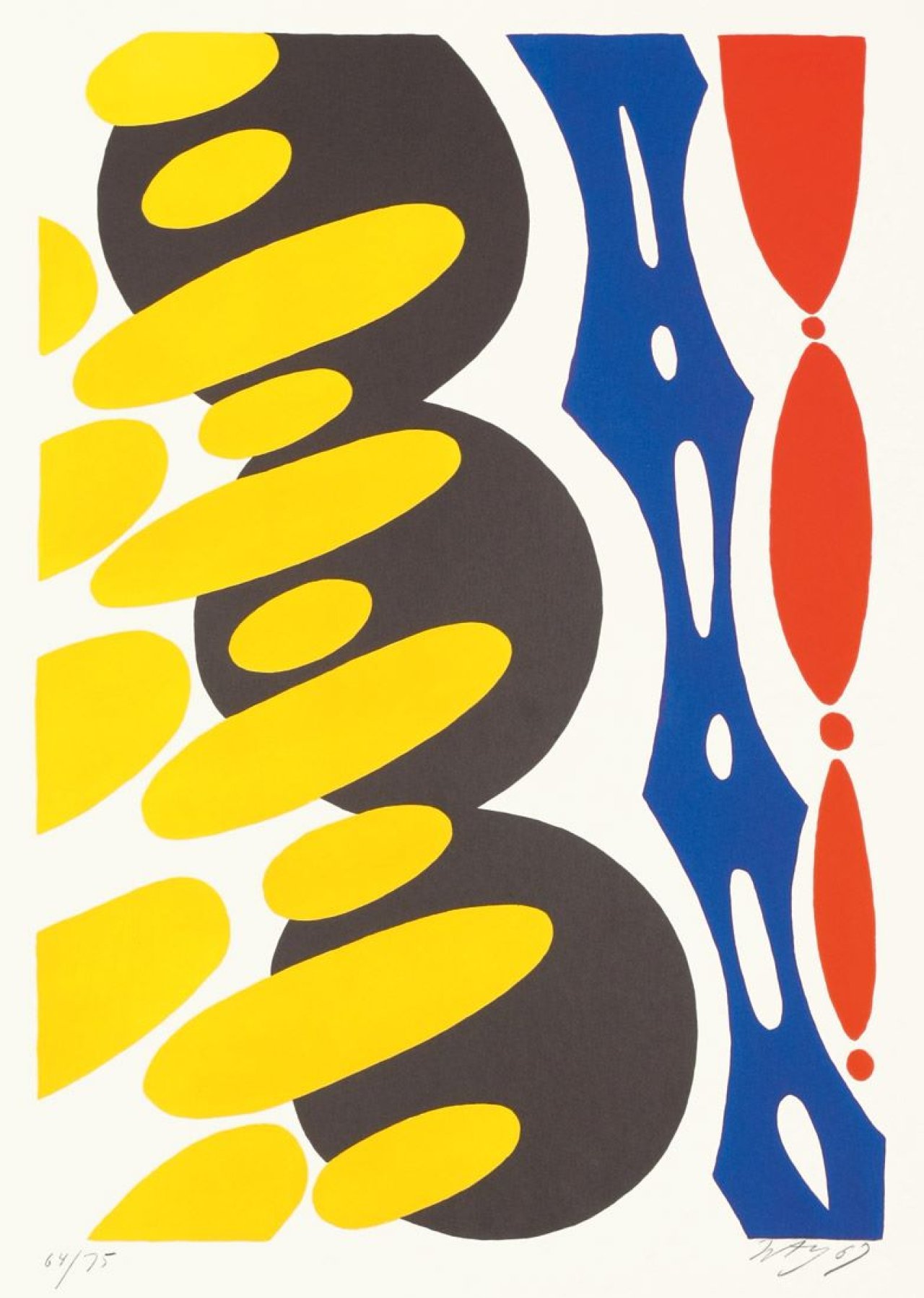 Auf diesem Bild ist das folgende Kunstwerk zu sehen: Ernst Wilhelm Nay. „Rhythmen und Kadenzen“. 1967.