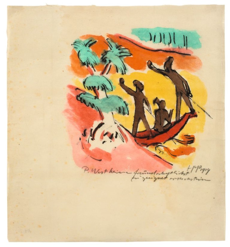 Auf diesem Bild ist das folgende Kunstwerk zu sehen: Max Pechstein. Südsee (Palau). 1914.