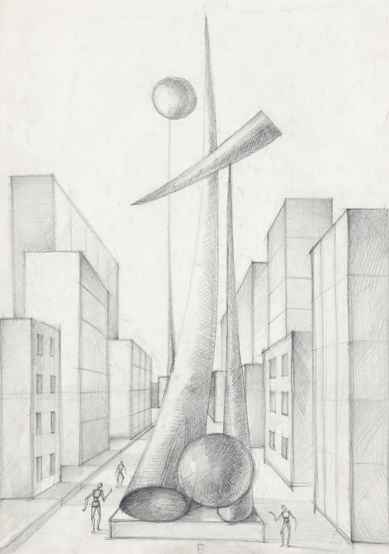 Auf diesem Bild ist das folgende Kunstwerk zu sehen: Gottfried Brockmann. Stadtszene.