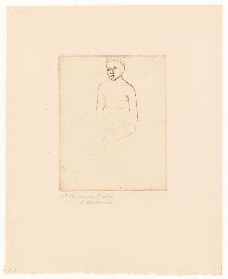 This picture shows the following artwork: Paula Modersohn-Becker. „Sitzender Mädchenakt“. Circa 1900.