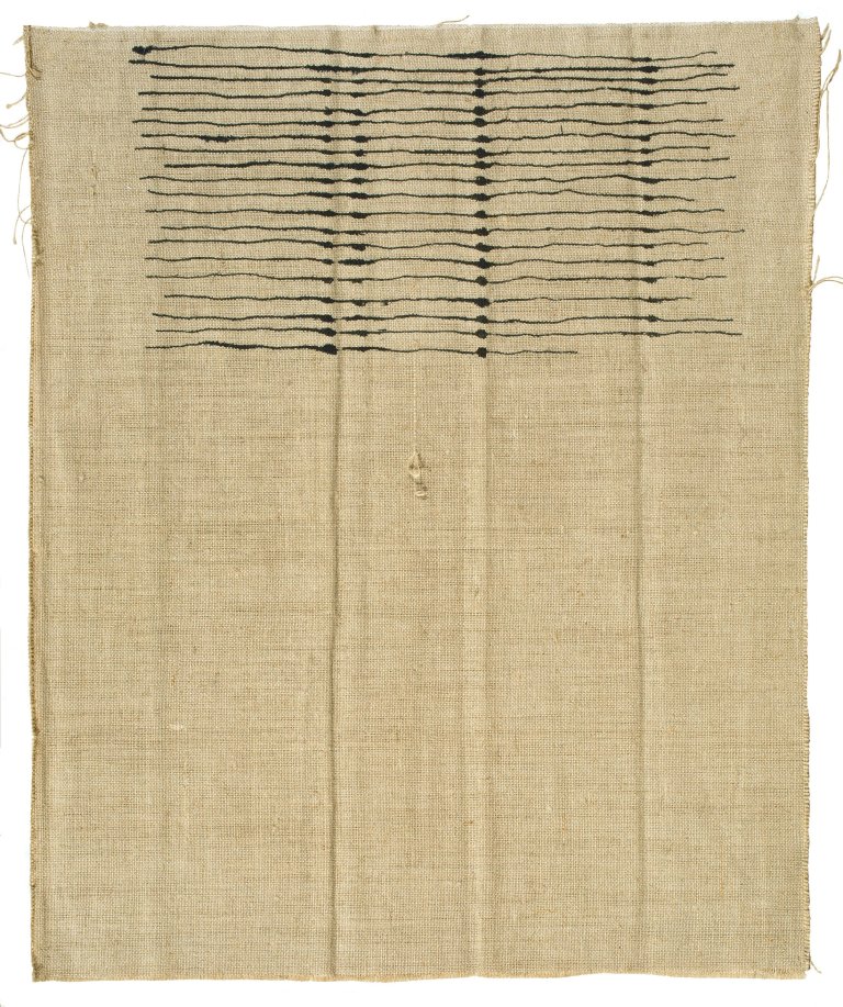 Auf diesem Bild ist das folgende Kunstwerk zu sehen: Giorgio Griffa. Ohne Titel. 1970.